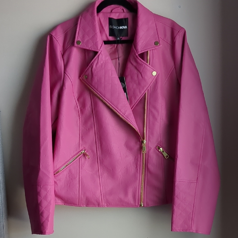 Fashion Nova Pink Leather Jacket